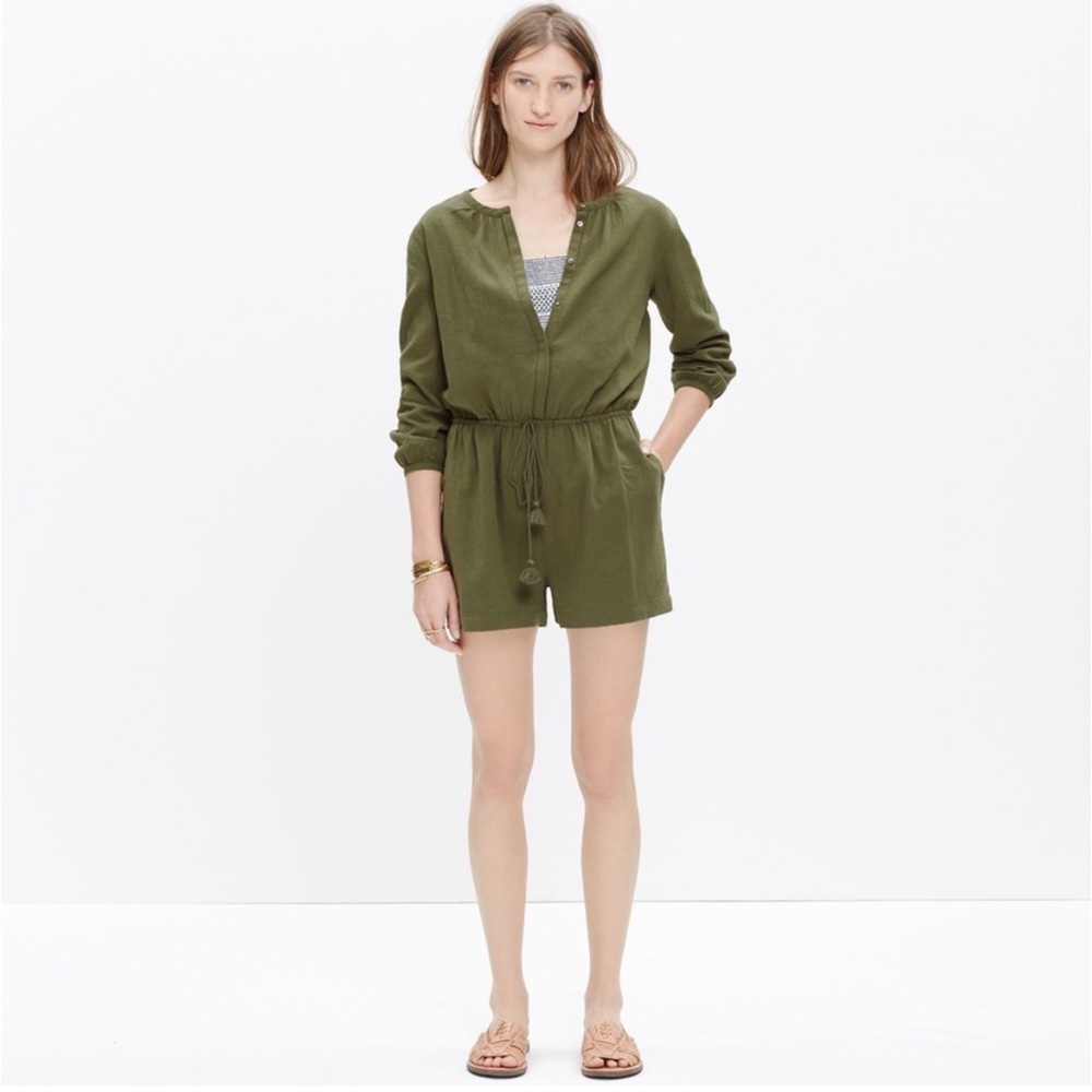 Madewell Mallorca Army Green Romper